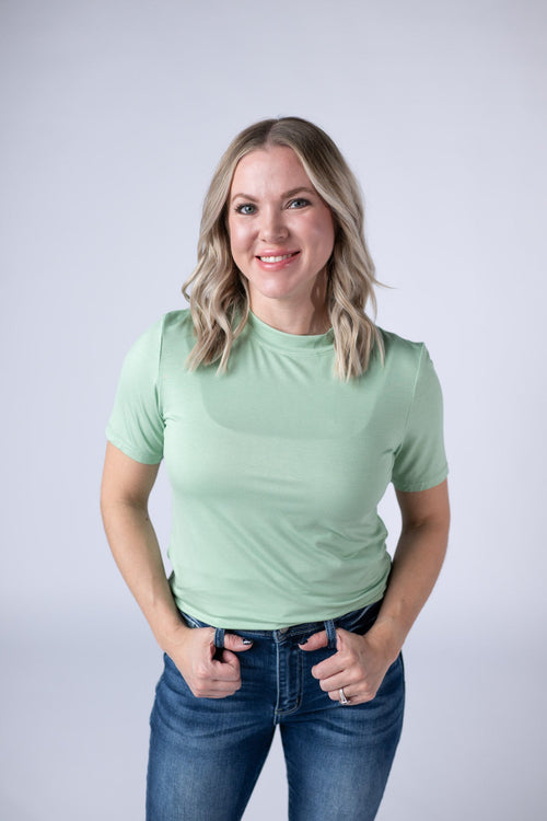 Blair Short Sleeve Top - Sage-Tops-Villari Chic, women's online fashion boutique in Severna, Maryland