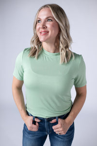 Blair Short Sleeve Top - Sage-Tops-Villari Chic, women's online fashion boutique in Severna, Maryland