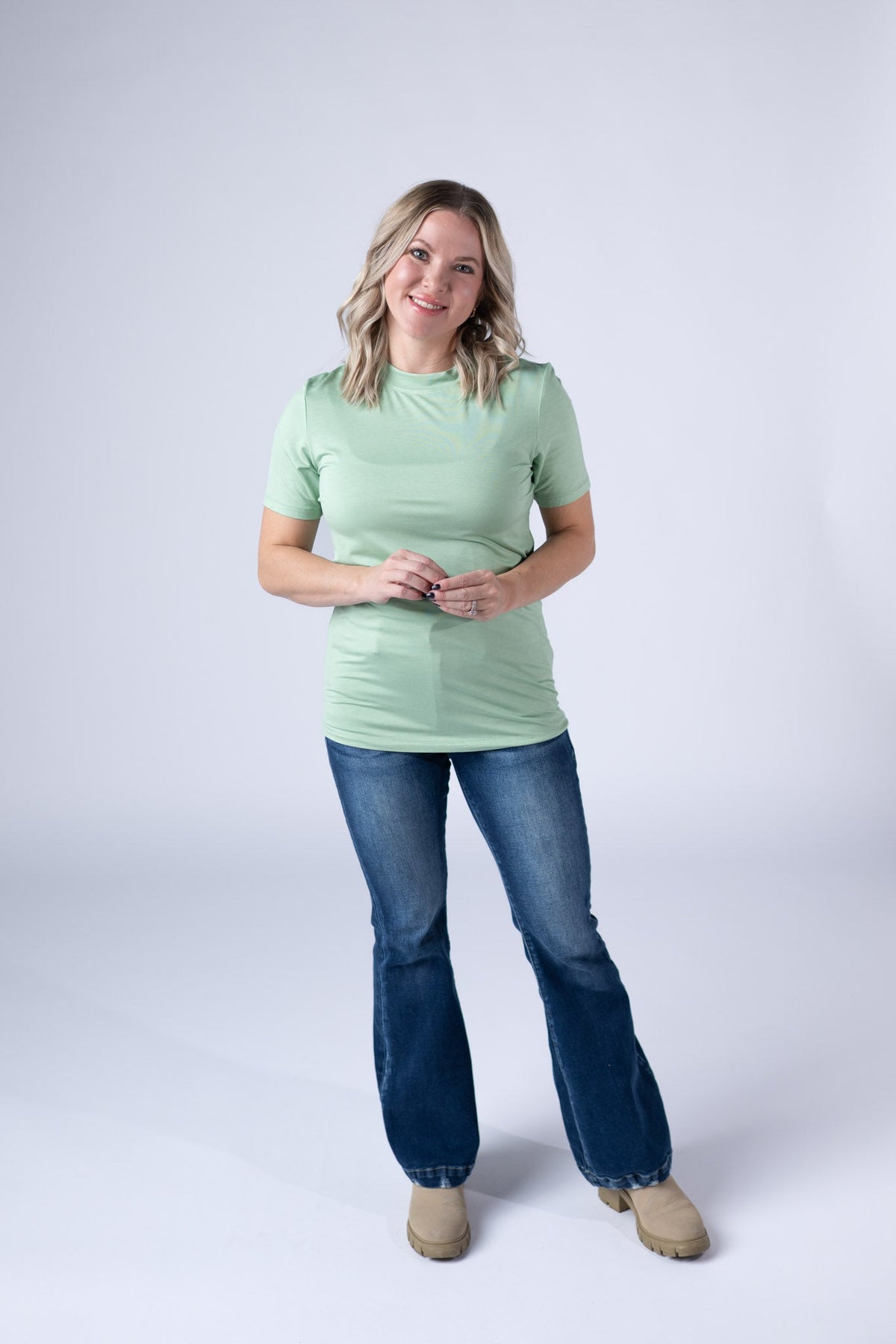 Blair Short Sleeve Top - Sage-Tops-Villari Chic, women's online fashion boutique in Severna, Maryland