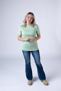 Blair Short Sleeve Top - Sage-Tops-Villari Chic, women's online fashion boutique in Severna, Maryland