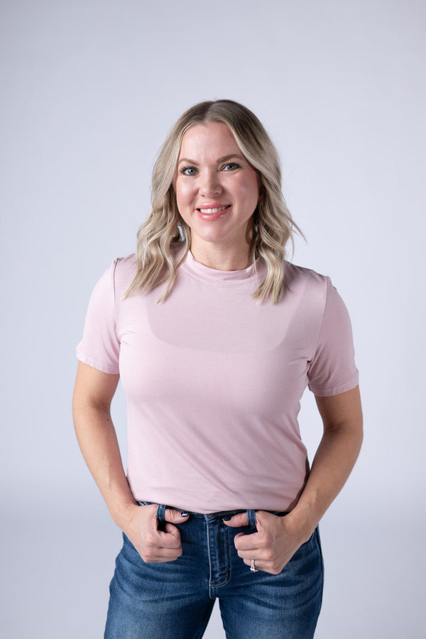 Blair Short Sleeve Top - Blush-Tops-Villari Chic, women's online fashion boutique in Severna, Maryland