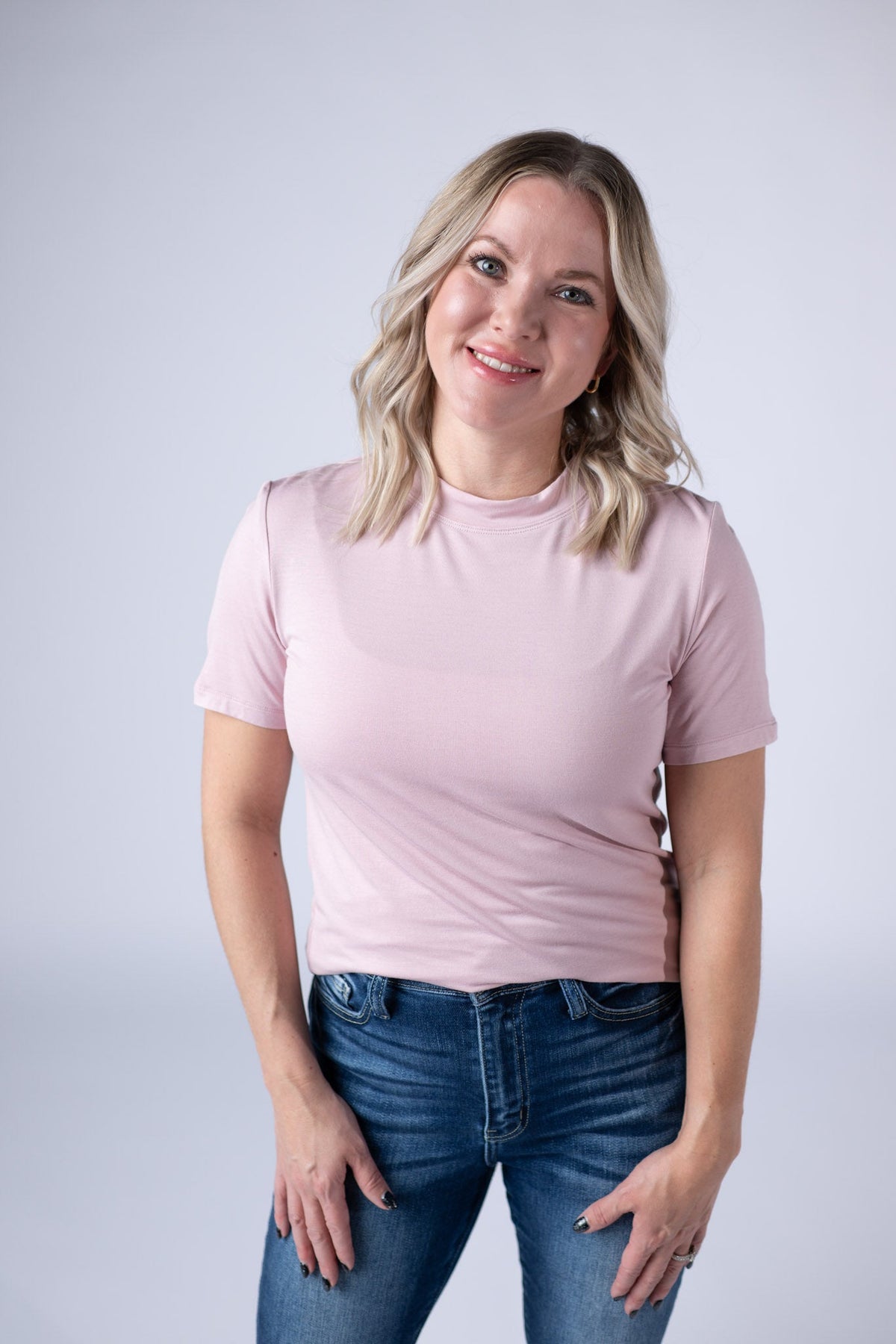 Blair Short Sleeve Top - Blush-Tops-Villari Chic, women's online fashion boutique in Severna, Maryland