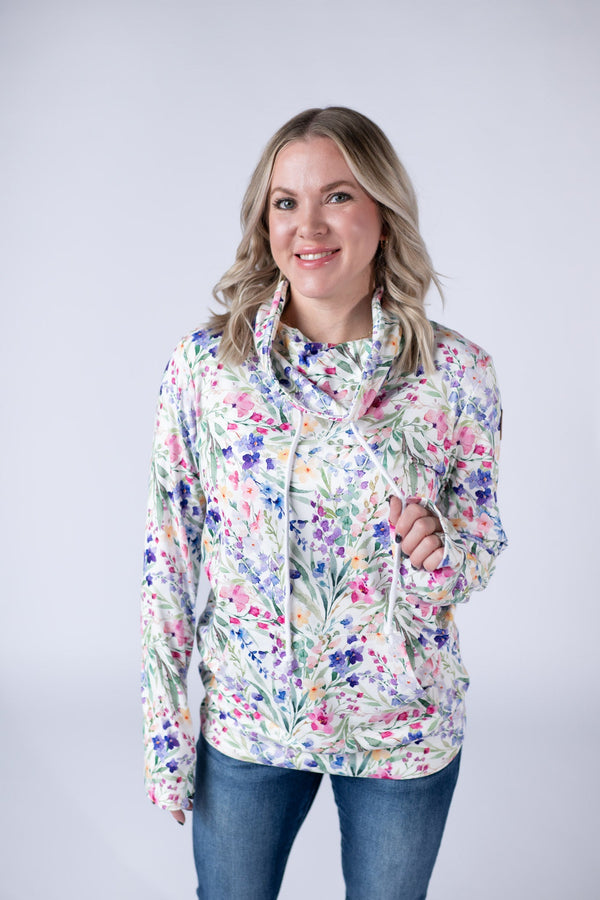 Soft Funnel Neck - Cottage Floral-clothing-Villari Chic, women's online fashion boutique in Severna, Maryland