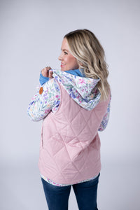 Remy Zip Up Vest - Blush-Vest-Villari Chic, women's online fashion boutique in Severna, Maryland