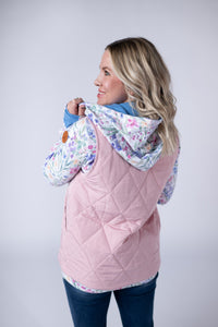Remy Zip Up Vest - Blush-Vest-Villari Chic, women's online fashion boutique in Severna, Maryland