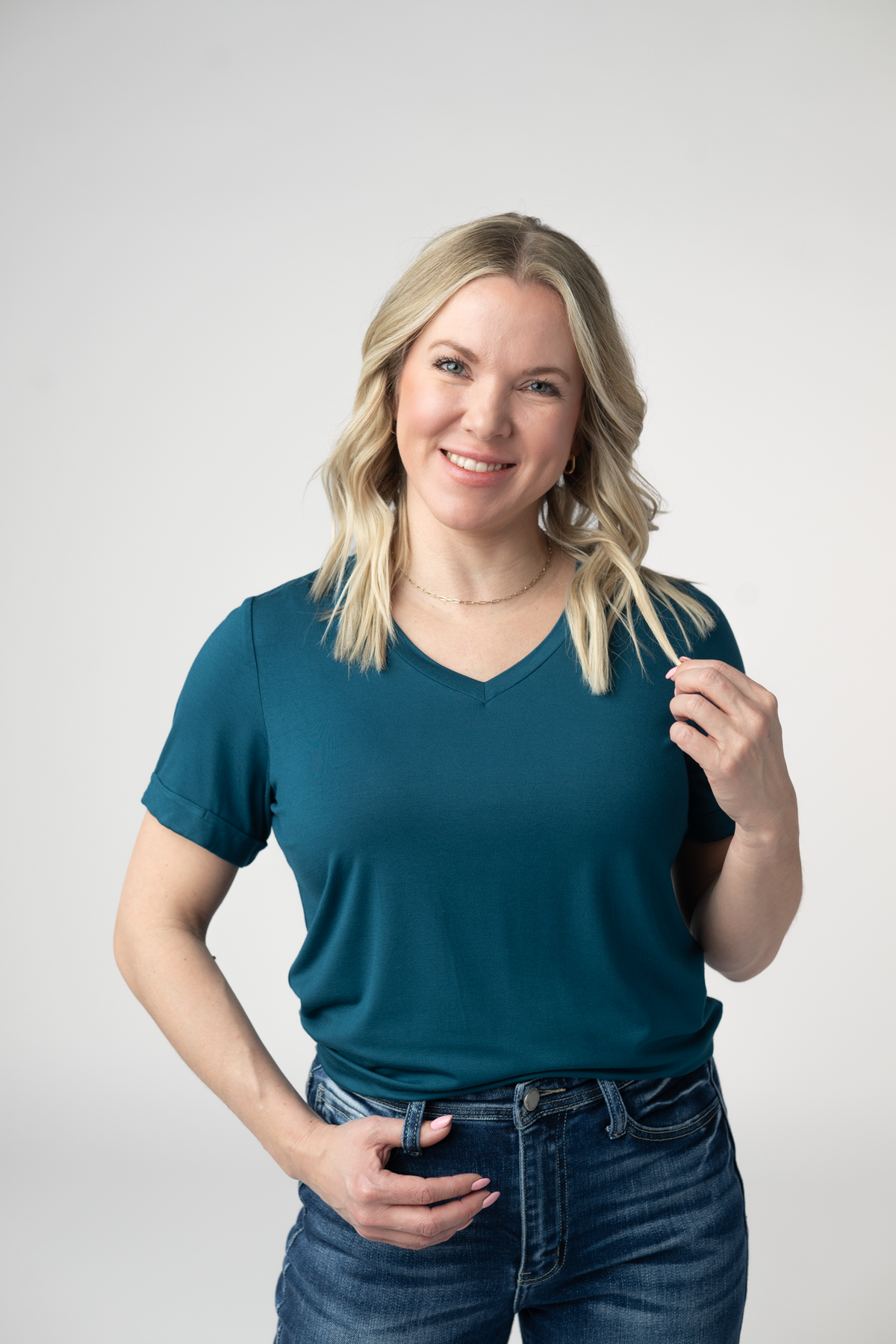 Sophie Top - Teal-Shirts-Villari Chic, women's online fashion boutique in Severna, Maryland