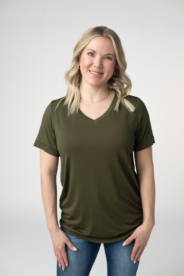 Sophie Top - Dark Olive-Shirts-Villari Chic, women's online fashion boutique in Severna, Maryland