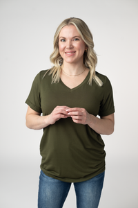 Sophie Top - Dark Olive-Shirts-Villari Chic, women's online fashion boutique in Severna, Maryland