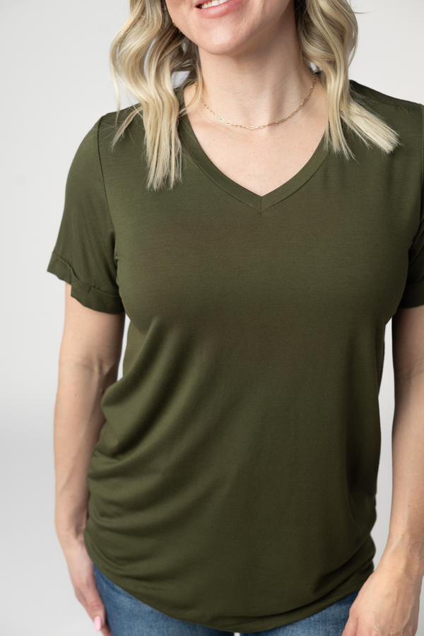 Sophie Top - Dark Olive-Shirts-Villari Chic, women's online fashion boutique in Severna, Maryland