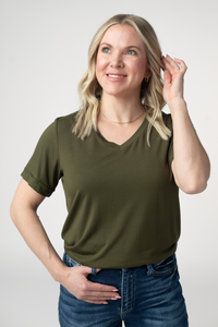 Sophie Top - Dark Olive-Shirts-Villari Chic, women's online fashion boutique in Severna, Maryland
