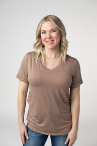 Sophie Top - Mocha-Shirts-Villari Chic, women's online fashion boutique in Severna, Maryland
