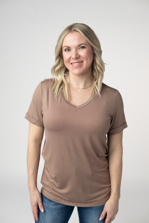 Sophie Top - Mocha-Shirts-Villari Chic, women's online fashion boutique in Severna, Maryland
