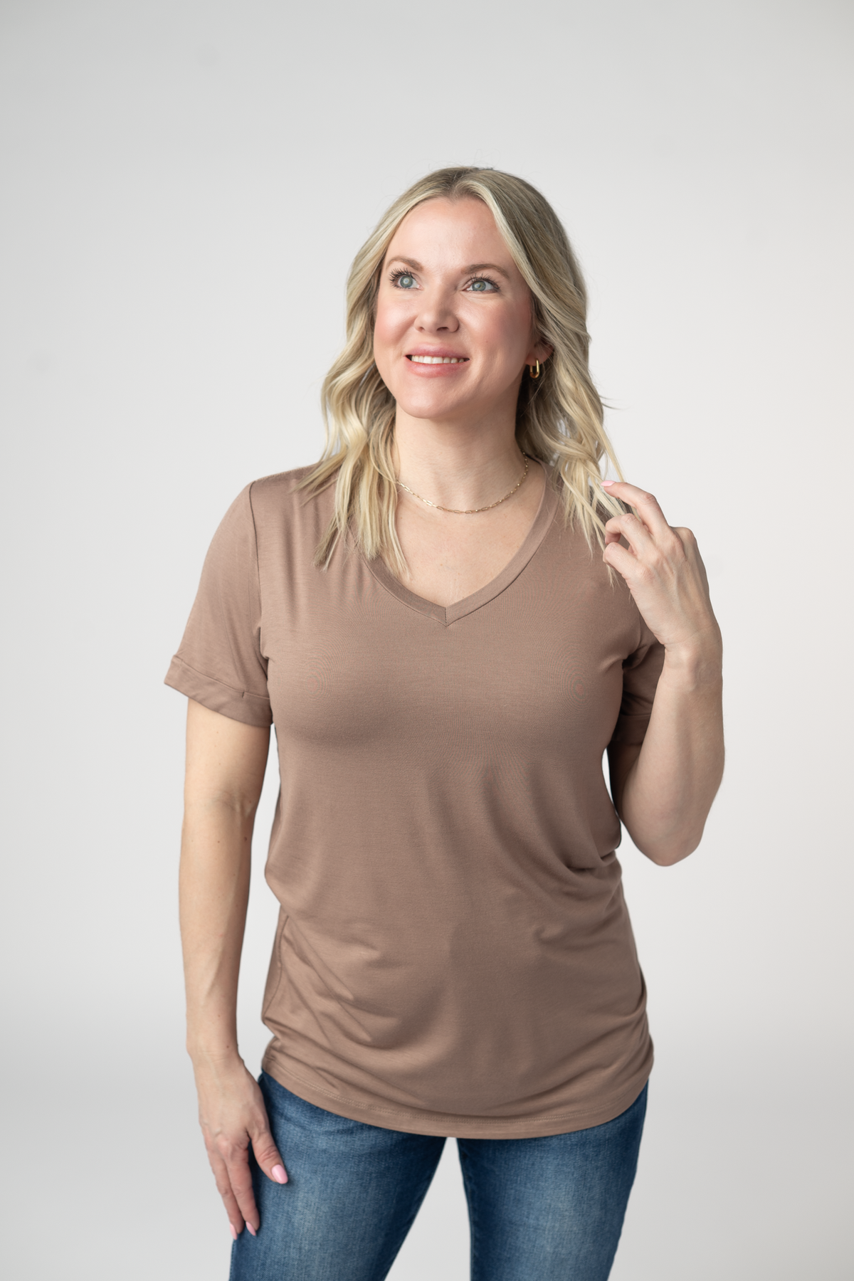 Sophie Top - Mocha-Shirts-Villari Chic, women's online fashion boutique in Severna, Maryland