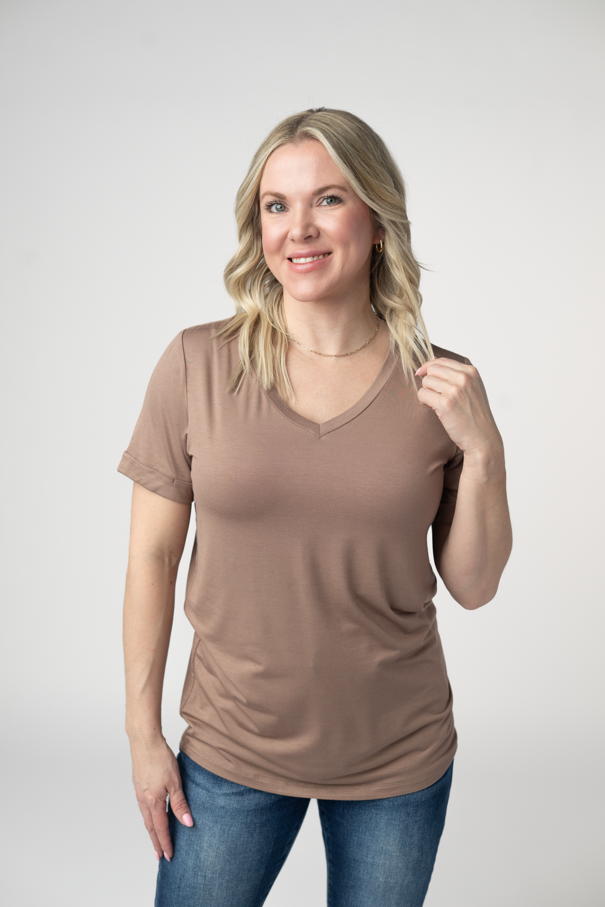 Sophie Top - Mocha-Shirts-Villari Chic, women's online fashion boutique in Severna, Maryland