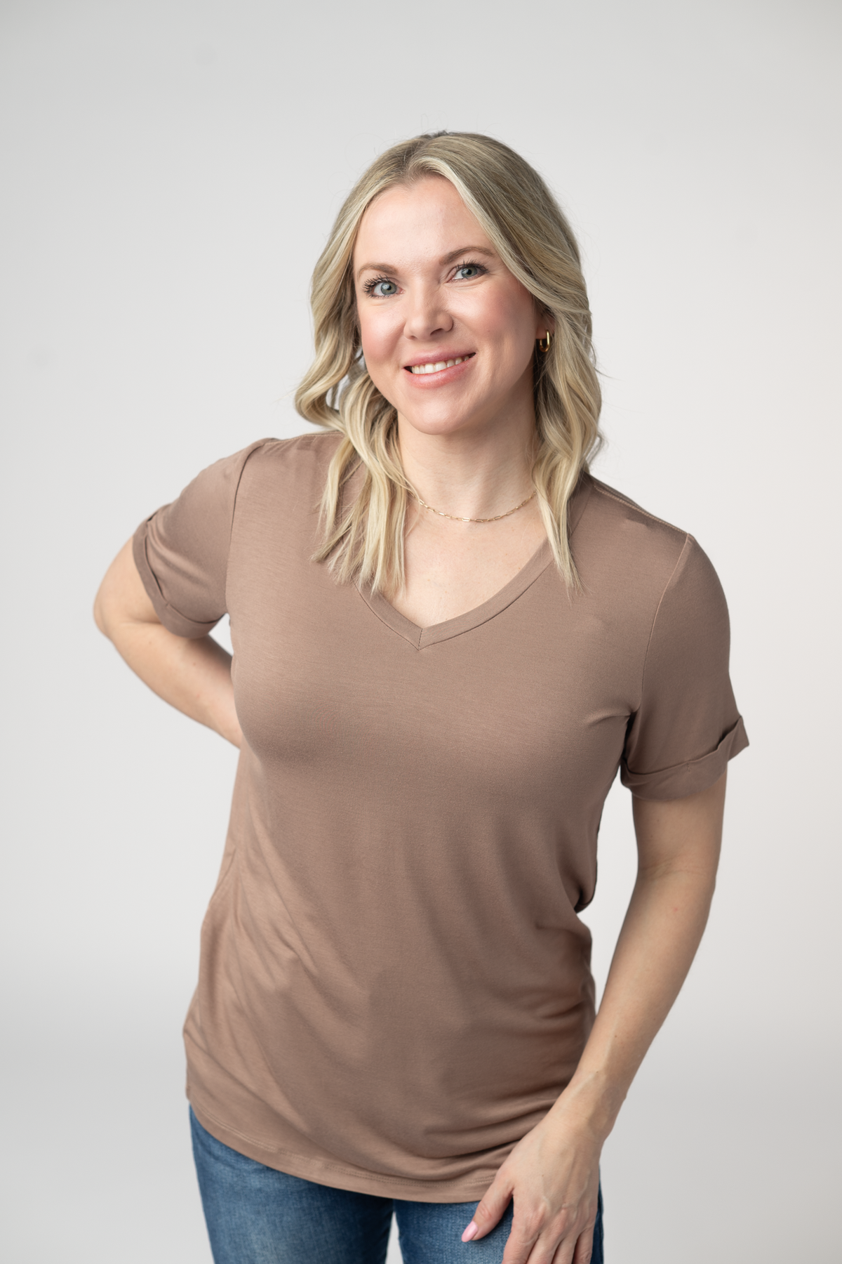 Sophie Top - Mocha-Shirts-Villari Chic, women's online fashion boutique in Severna, Maryland
