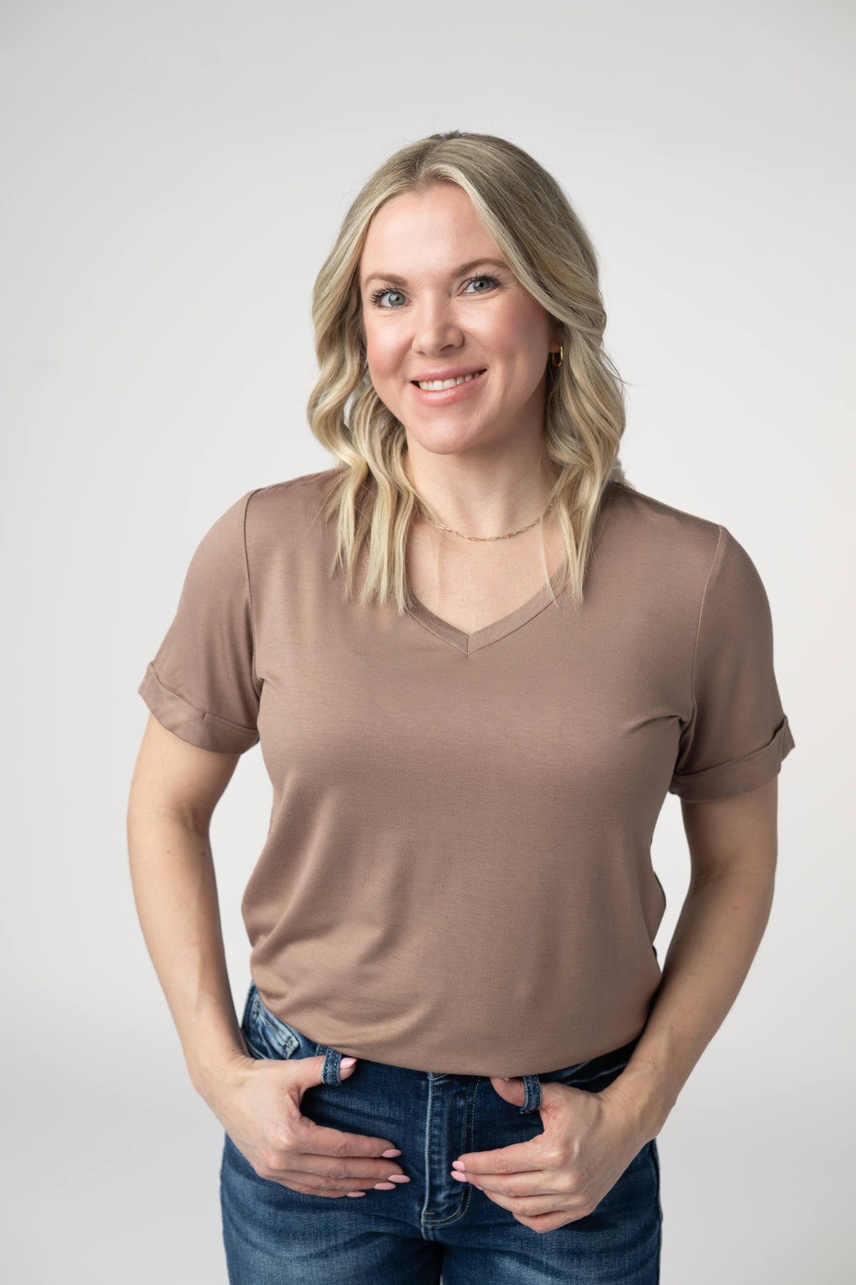 Sophie Top - Mocha-Shirts-Villari Chic, women's online fashion boutique in Severna, Maryland