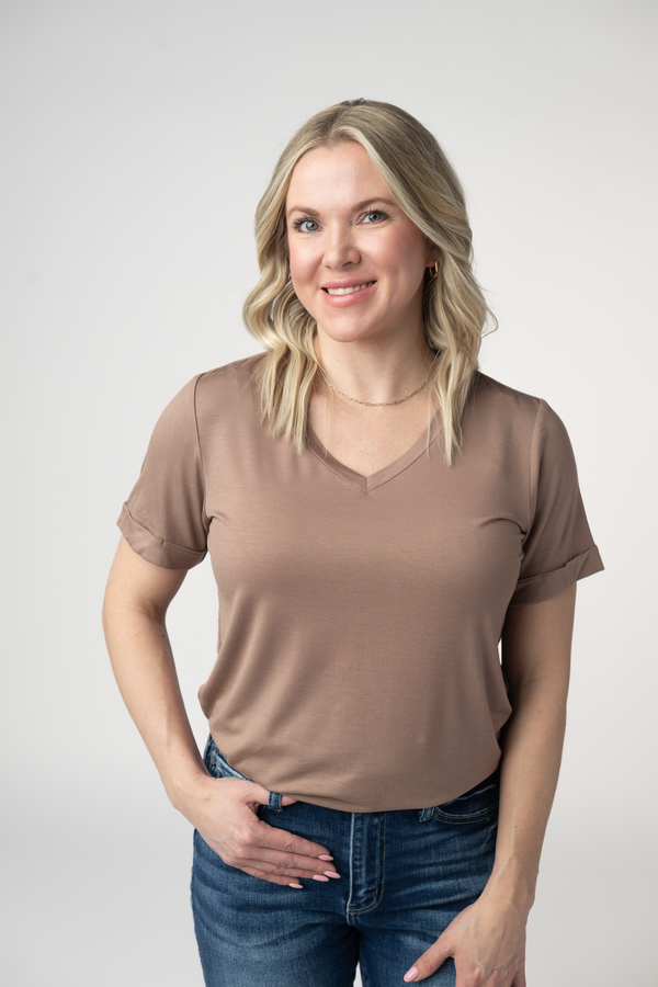 Sophie Top - Mocha-Shirts-Villari Chic, women's online fashion boutique in Severna, Maryland
