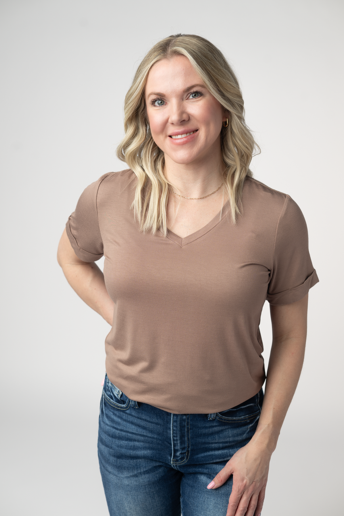 Sophie Top - Mocha-Shirts-Villari Chic, women's online fashion boutique in Severna, Maryland