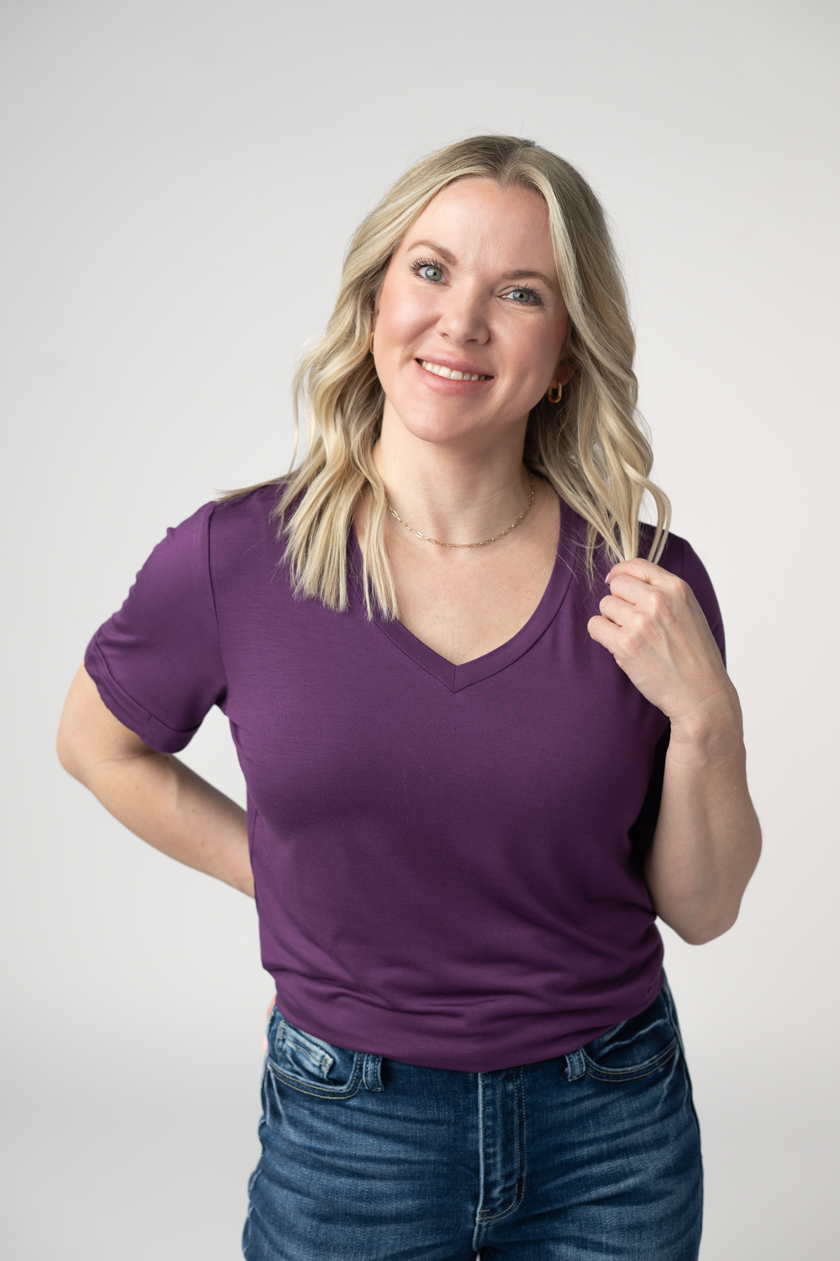 Sophie Top - Purple-Shirts-Villari Chic, women's online fashion boutique in Severna, Maryland