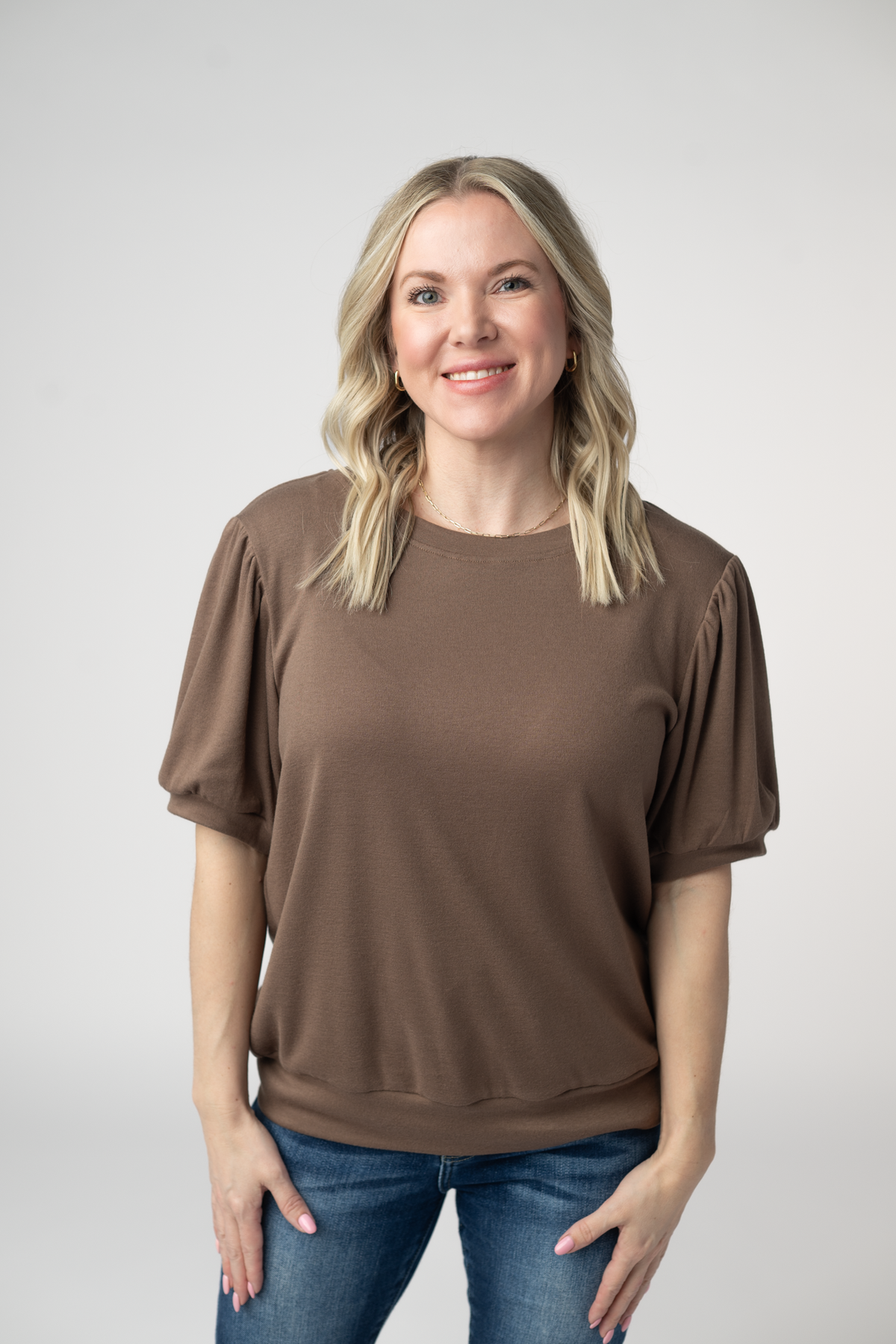Katie Cozy Top - Mocha-Tops-Villari Chic, women's online fashion boutique in Severna, Maryland