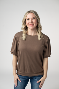 Katie Cozy Top - Mocha-Tops-Villari Chic, women's online fashion boutique in Severna, Maryland