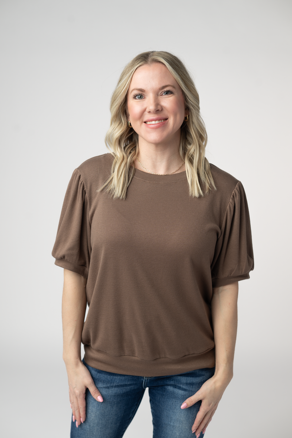 Katie Cozy Top - Mocha-Tops-Villari Chic, women's online fashion boutique in Severna, Maryland