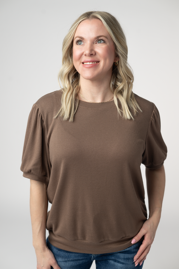 Katie Cozy Top - Mocha-Tops-Villari Chic, women's online fashion boutique in Severna, Maryland
