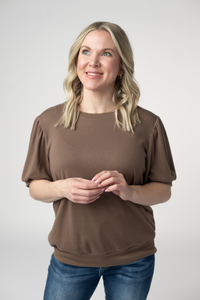 Katie Cozy Top - Mocha-Tops-Villari Chic, women's online fashion boutique in Severna, Maryland