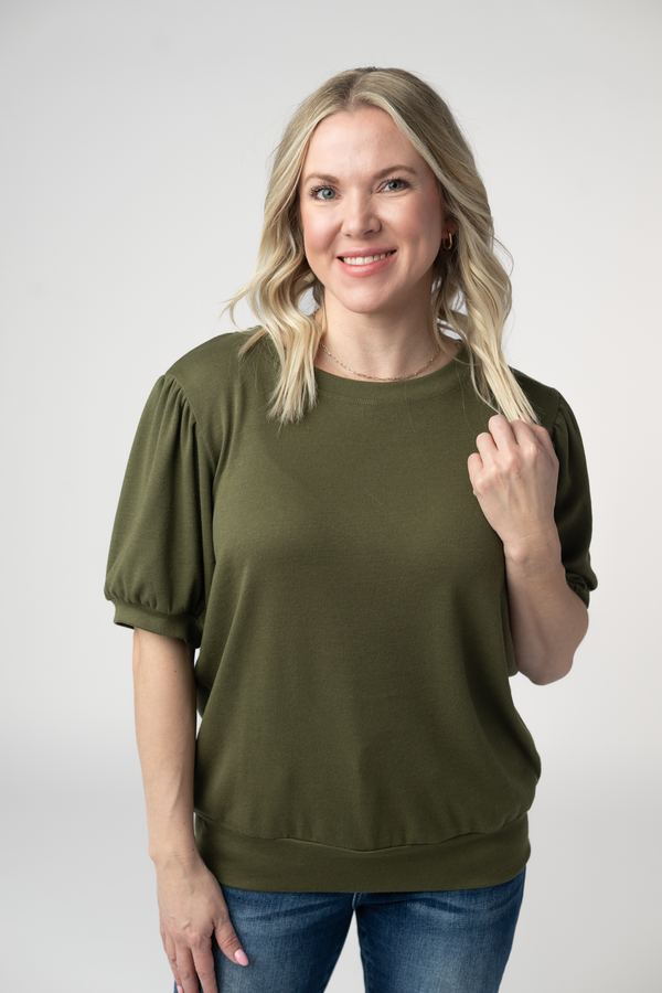 Katie Cozy Top - Olive-Tops-Villari Chic, women's online fashion boutique in Severna, Maryland