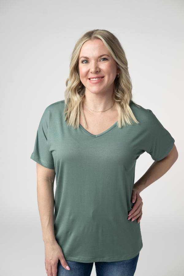 Chloe Cozy Top - Dusty Jade-Tops-Villari Chic, women's online fashion boutique in Severna, Maryland