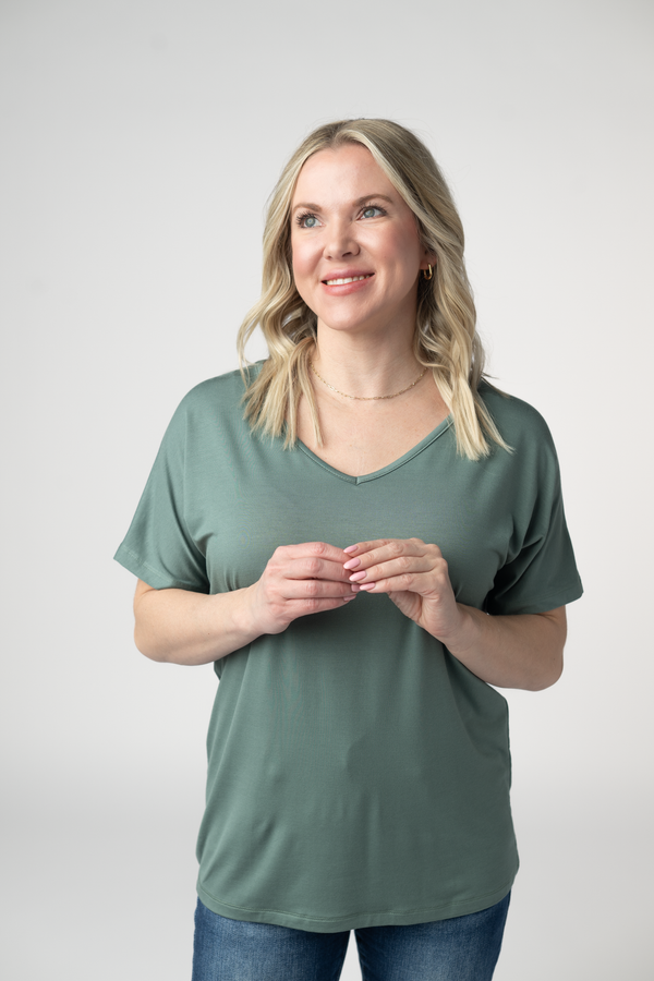 Chloe Cozy Top - Dusty Jade-Tops-Villari Chic, women's online fashion boutique in Severna, Maryland