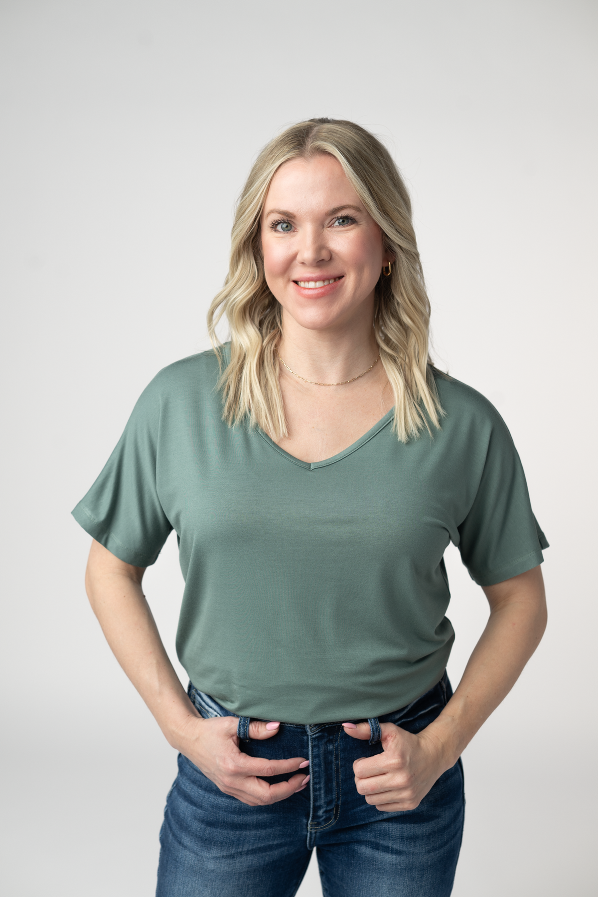 Chloe Cozy Top - Dusty Jade-Tops-Villari Chic, women's online fashion boutique in Severna, Maryland