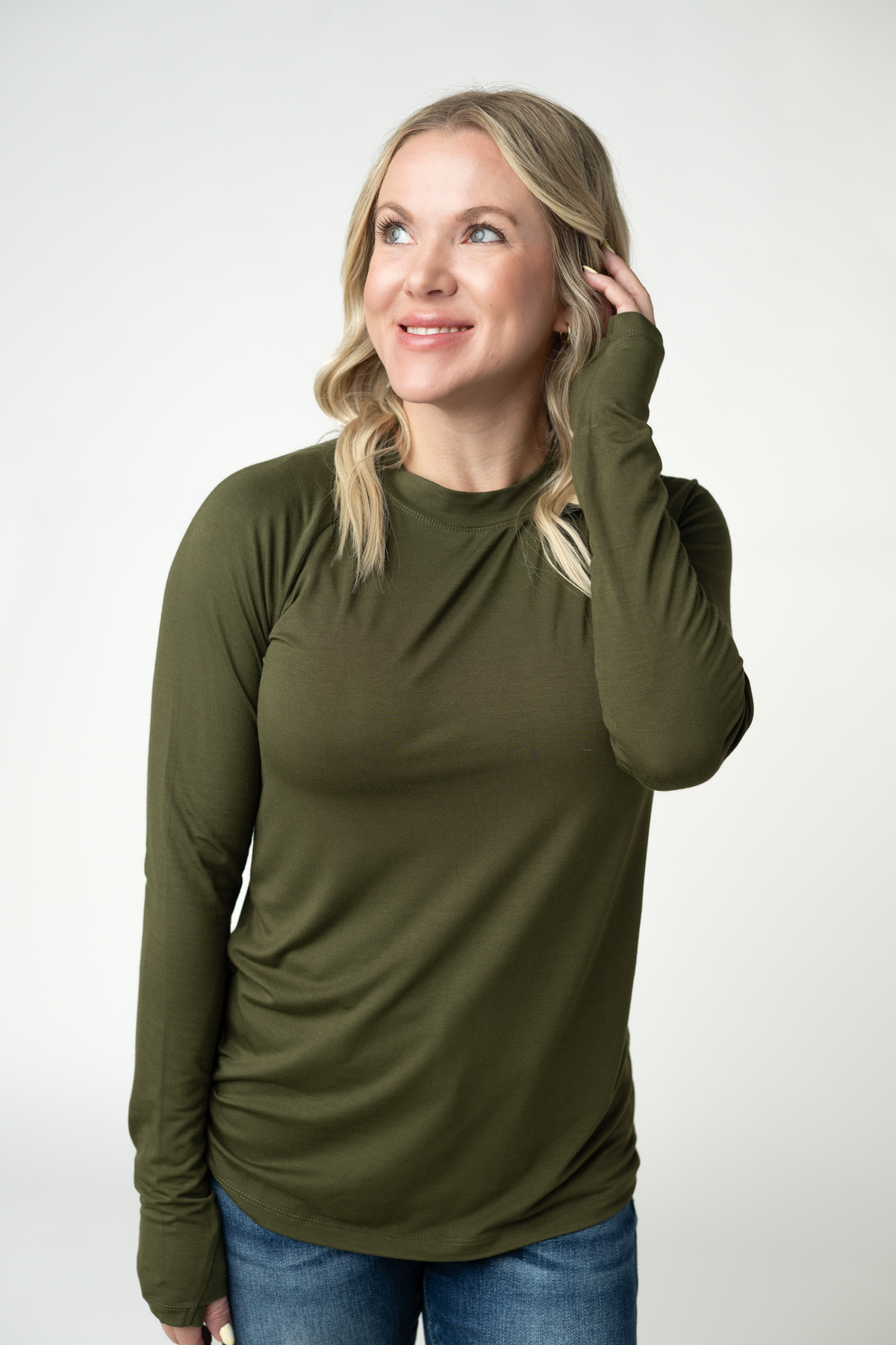 Blair Long Sleeve Top - Dark Olive-Tops-Villari Chic, women's online fashion boutique in Severna, Maryland