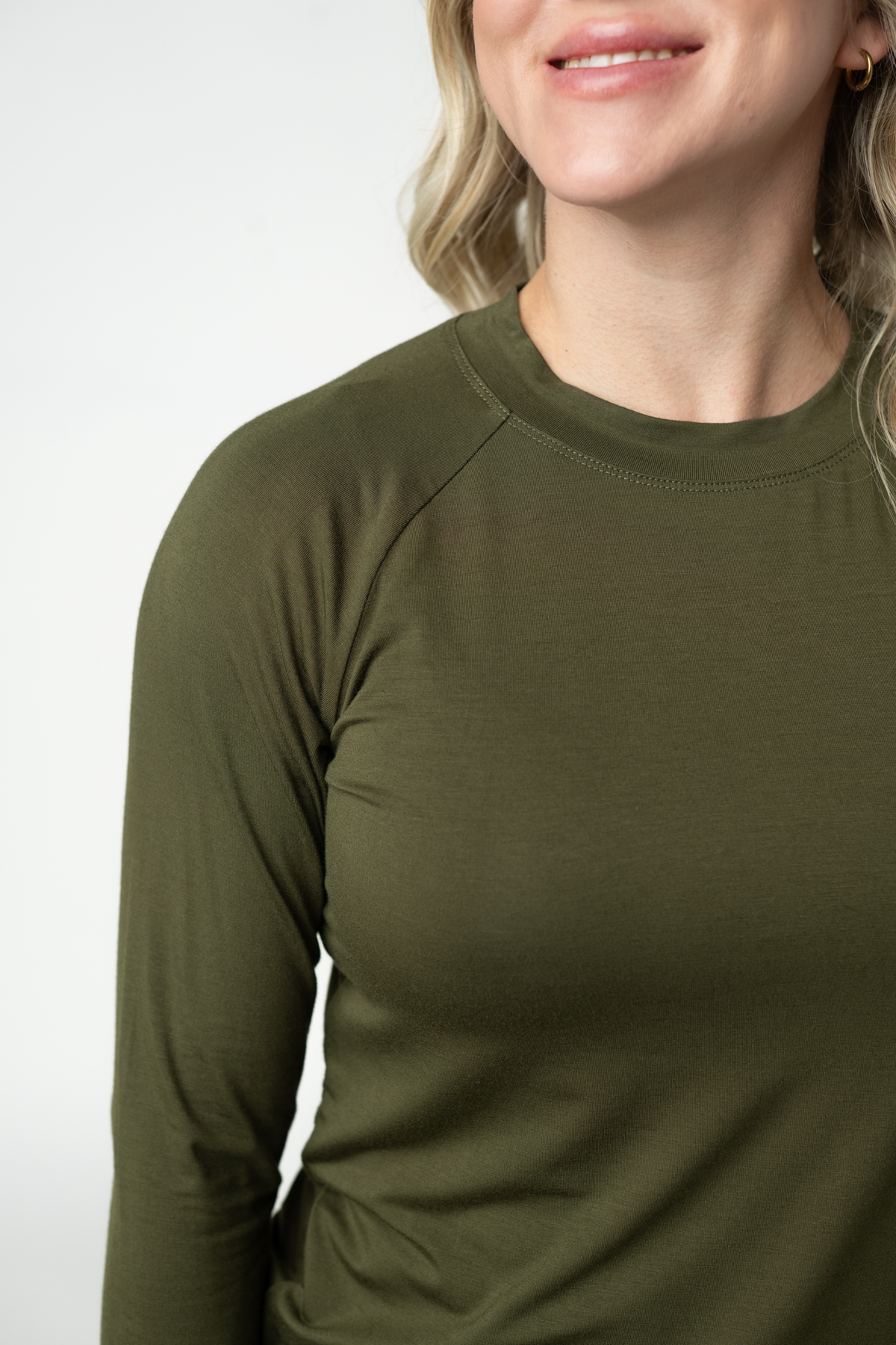 Blair Long Sleeve Top - Dark Olive-Tops-Villari Chic, women's online fashion boutique in Severna, Maryland