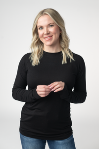 Blair Long Sleeve Top - Black-Tops-Villari Chic, women's online fashion boutique in Severna, Maryland