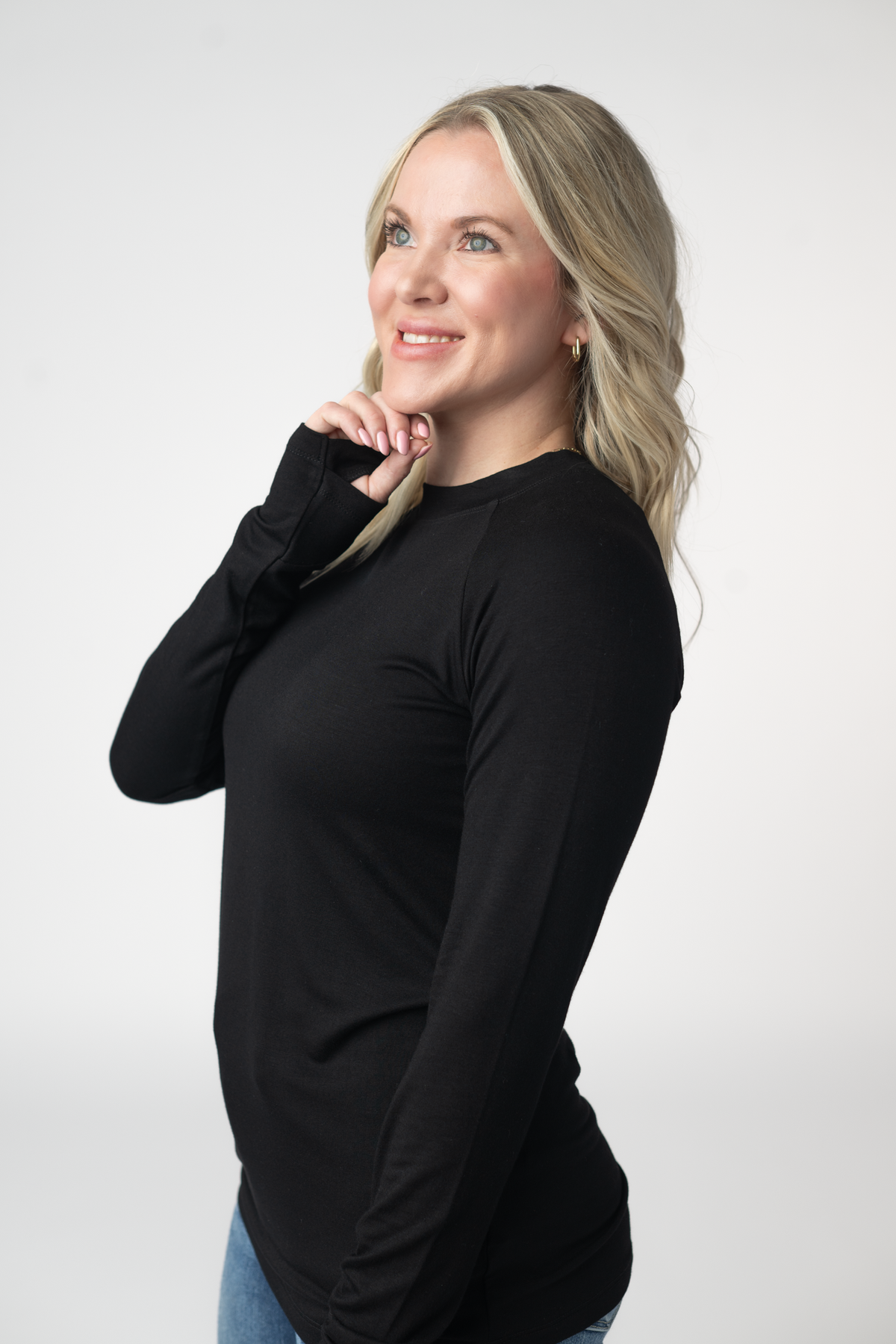 Blair Long Sleeve Top - Black-Tops-Villari Chic, women's online fashion boutique in Severna, Maryland