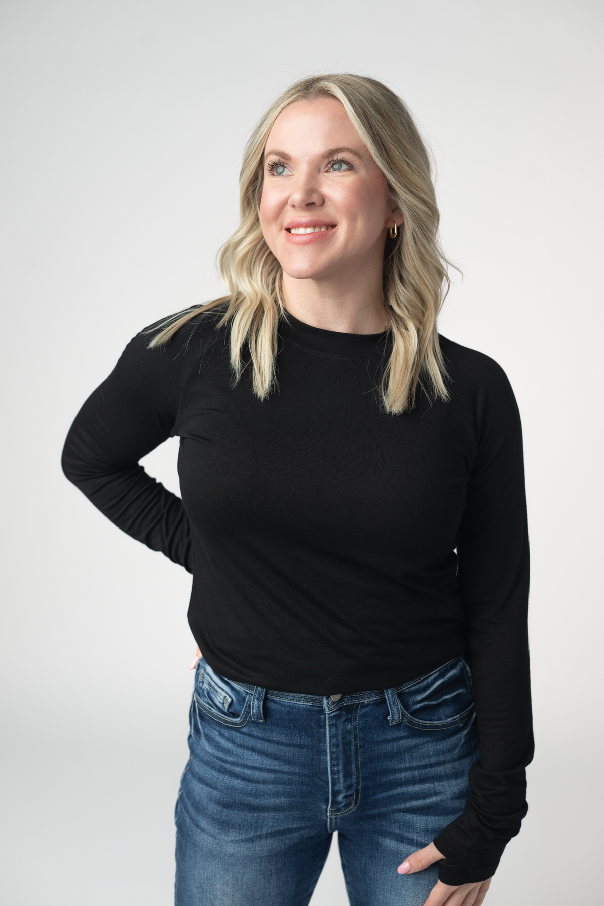 Blair Long Sleeve Top - Black-Tops-Villari Chic, women's online fashion boutique in Severna, Maryland