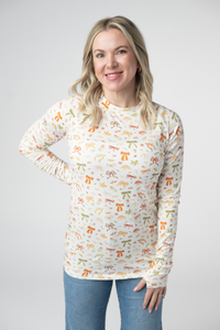 Blair Long Sleeve Top - Harvest Bows-Tops-Villari Chic, women's online fashion boutique in Severna, Maryland