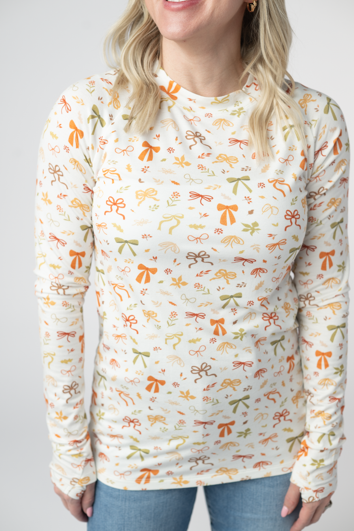 Blair Long Sleeve Top - Harvest Bows-Tops-Villari Chic, women's online fashion boutique in Severna, Maryland