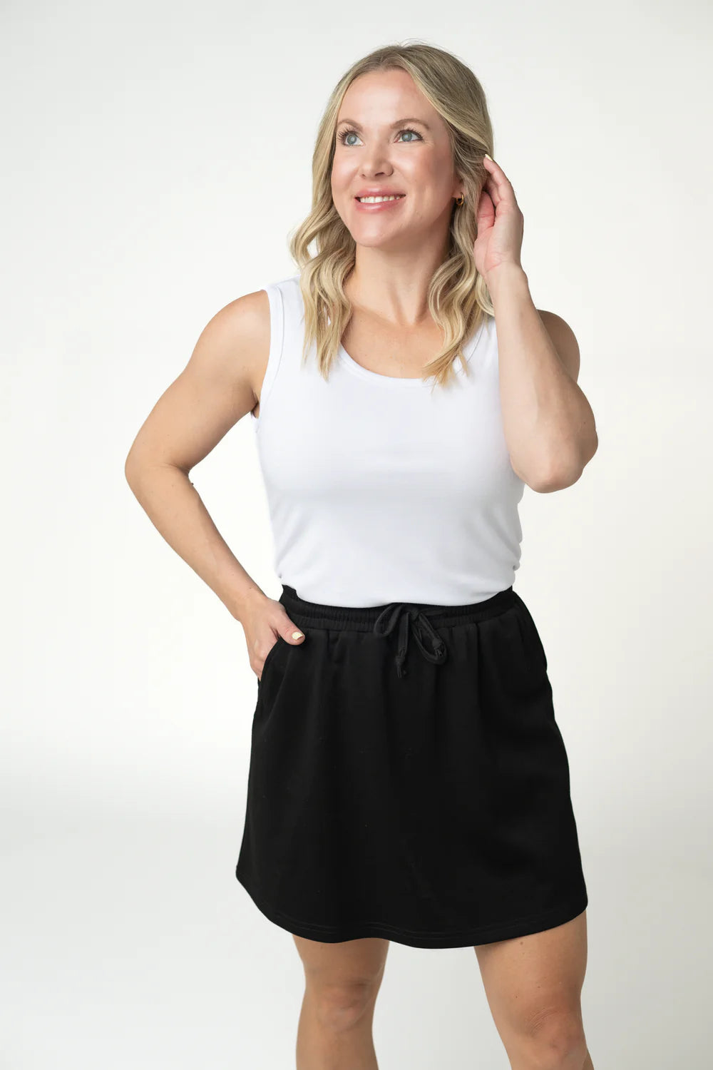 Serena Luxe Skort - Black-skirts-Villari Chic, women's online fashion boutique in Severna, Maryland