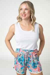 Nova Summer Shorts - Tropical Palm-shorts-Villari Chic, women's online fashion boutique in Severna, Maryland