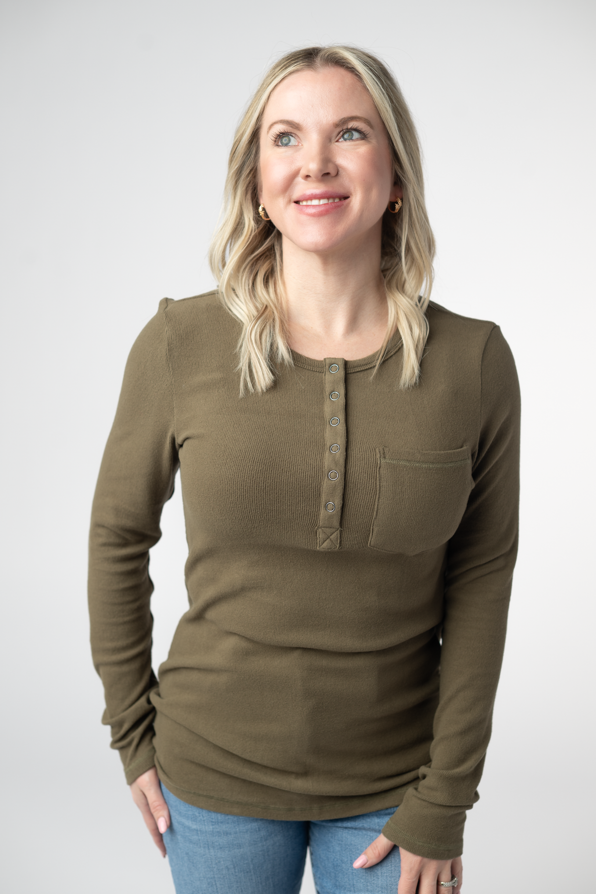 Georgia Long Sleeve Top - Olive-Tops-Villari Chic, women's online fashion boutique in Severna, Maryland