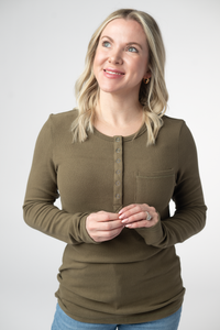Georgia Long Sleeve Top - Olive-Tops-Villari Chic, women's online fashion boutique in Severna, Maryland