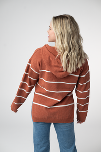 Maddie Striped Hoodie - Pumpkin Spice-sweater-Villari Chic, women's online fashion boutique in Severna, Maryland