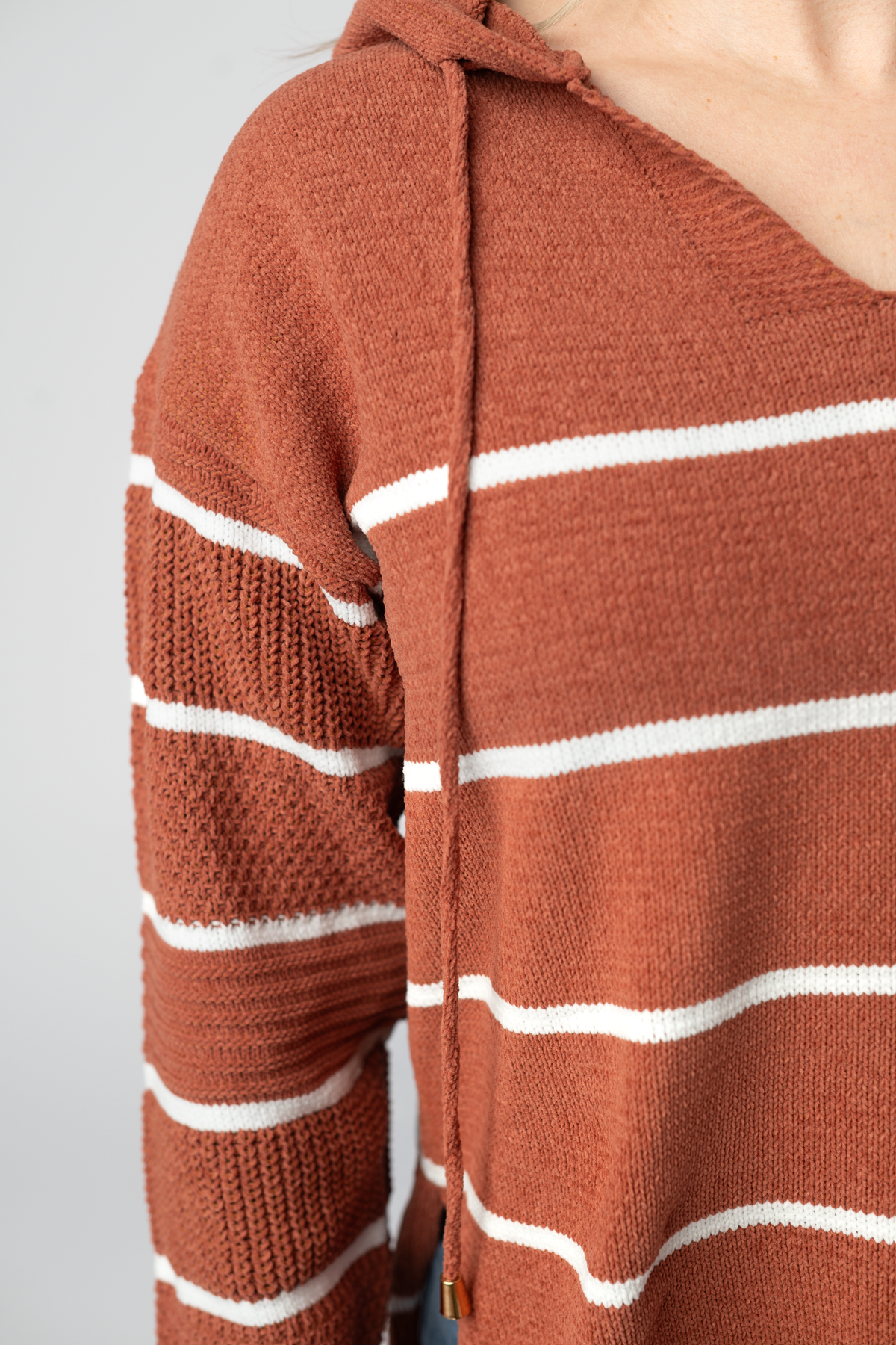 Maddie Striped Hoodie - Pumpkin Spice-sweater-Villari Chic, women's online fashion boutique in Severna, Maryland