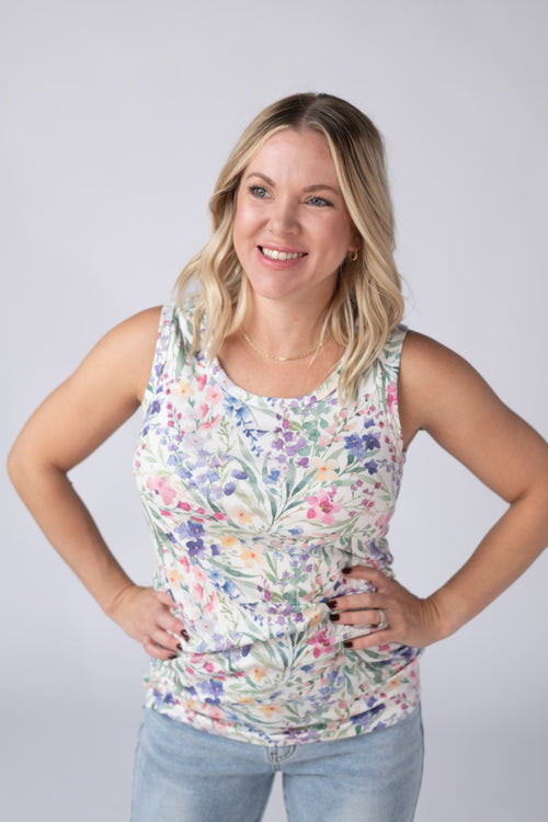 Ava Tank - Cottage Floral-tank-Villari Chic, women's online fashion boutique in Severna, Maryland