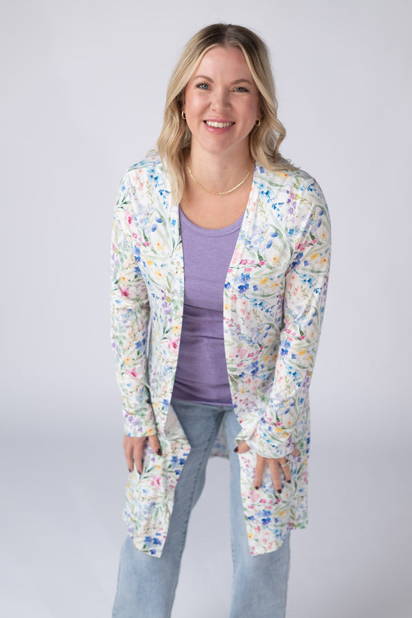 Classic Cardigan - Cottage Floral-Cardigan-Villari Chic, women's online fashion boutique in Severna, Maryland