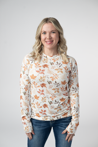 Blair Long Sleeve Top - Harvest Leaves-Tops-Villari Chic, women's online fashion boutique in Severna, Maryland