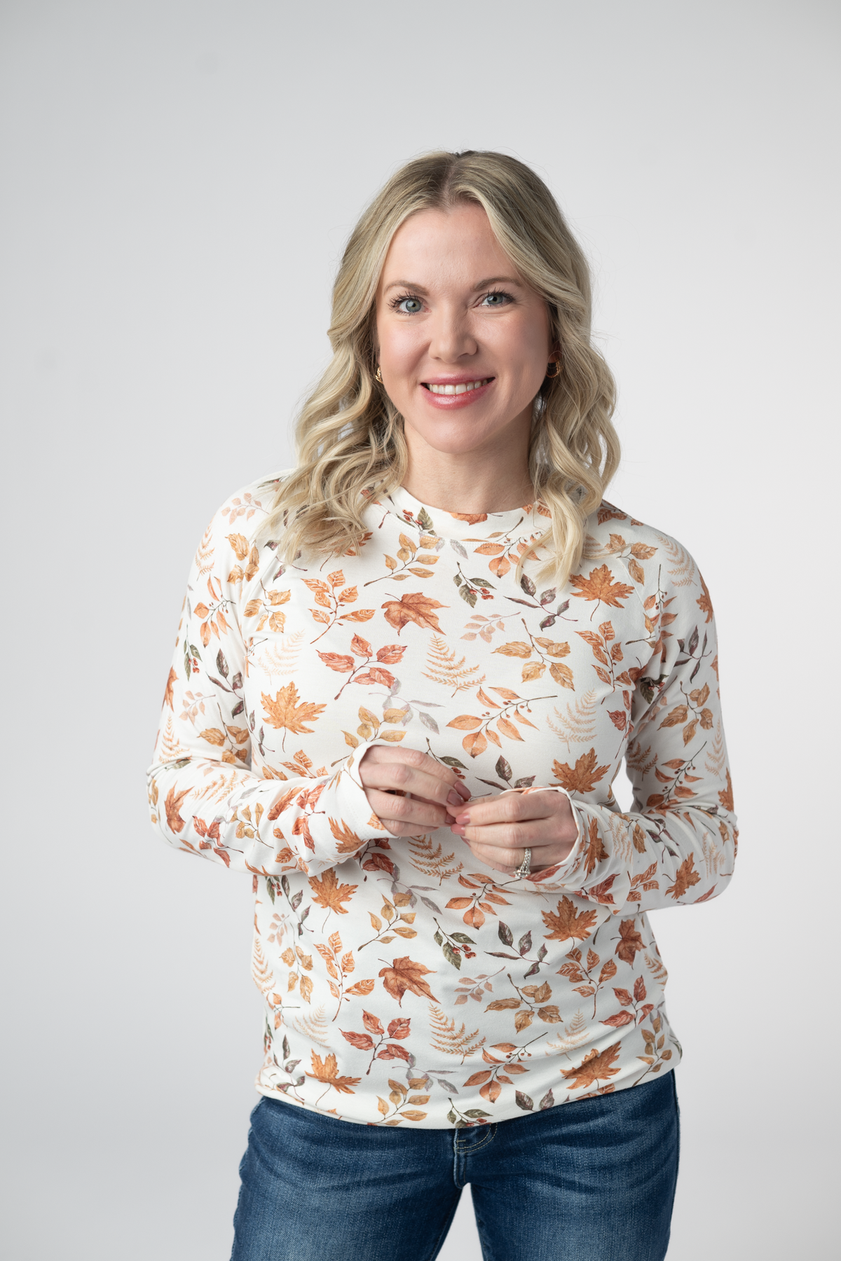 Blair Long Sleeve Top - Harvest Leaves-Tops-Villari Chic, women's online fashion boutique in Severna, Maryland