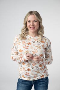 Blair Long Sleeve Top - Harvest Leaves-Tops-Villari Chic, women's online fashion boutique in Severna, Maryland